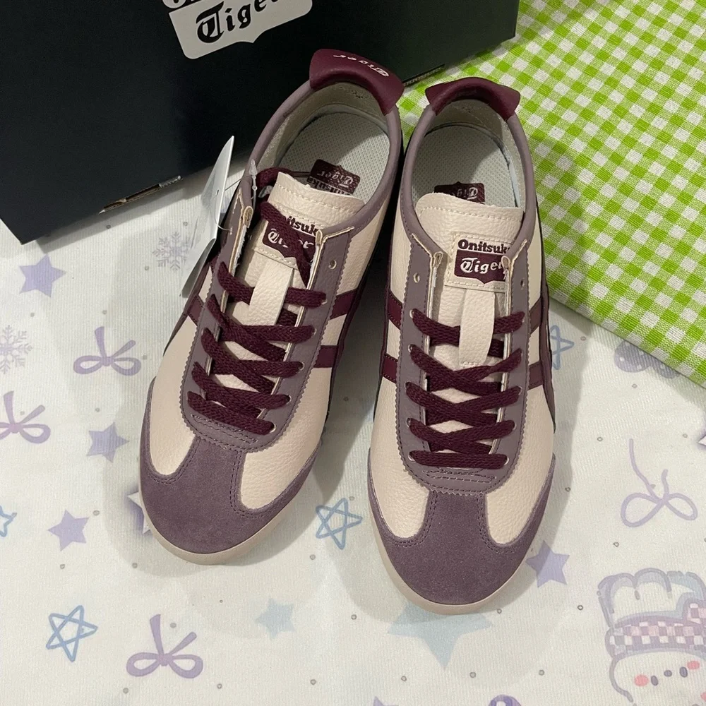 Onitsuka Tiger by Asics Women's Cream & Purple Runner Sneaker